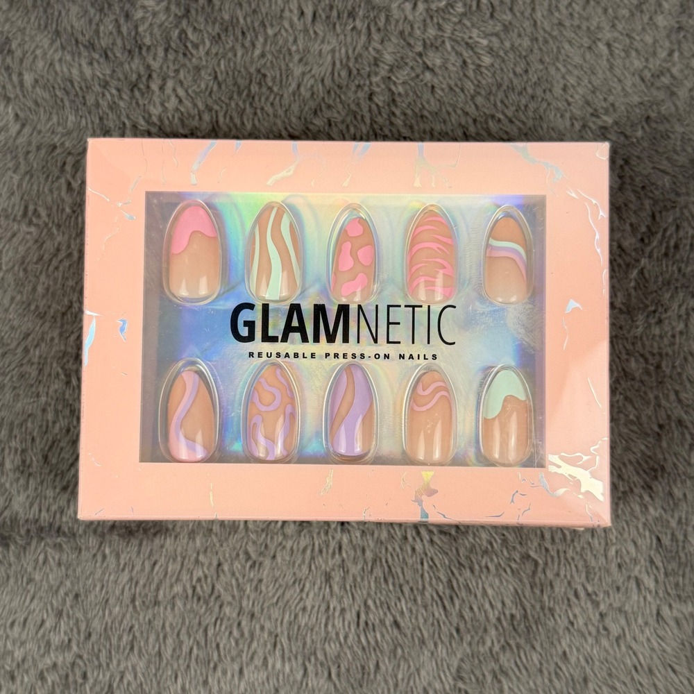 Glamnetic Press On Nails Pastel Wildcard Abstract Swirl Reusable NEW